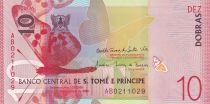 Saint Thomas and Prince 10 Dobras - Butterfly - Bird - 23-12-2020 - Serial AB