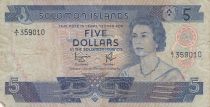 Salomon (îles) 5 Dollars - Elizabeth II - Bateaux, masque - 1977