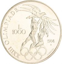 San Marino Olympics games Los Angeles - Rings - 1 000 Lira 1984 Silver