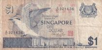 Singapore 1 Dollar bird, view of city - 1976 Serial D.57