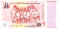 Singapore 10 Dollars, E.Y. bin Ishak - 50 years of Nation-Building - Language and Religion - Polymer - 2015