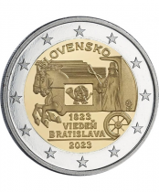 Slovakia 200 years of horse mail between Vienna and Bratislava - 2 Euros Commemo. UNC 2023