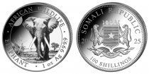 Somalia 1 Ounce Silver Somalia 2025 - Elephant - 100 Shillings