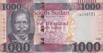 South Sudan 1000 Pounds - Dr John Garang de Mabior - Ostrich - 2024 - Serial CW