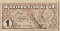 Spain 1 Peseta - Ajuntament de Ripoll - 1937