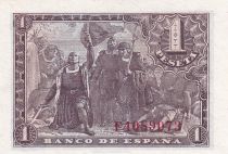 Spain 1 Peseta - Fernando el catolico - Serial F.40 - 1943 - P.126