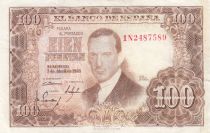 Spain 100 Pesetas - J.R. de Torres - 07-04-1953 - Serial 1N