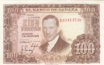 Spain 100 Pesetas - J.R. de Torres - 07-04-1953 - Serial 2J