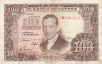 Spain 100 Pesetas - J.R. de Torres - 07-04-1953 - Serial 2R