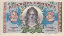 Spain 2 Pesetas - Woman - Toledo bridge - 1938 - P.95