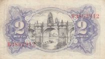 Spain 2 Pesetas - Woman - Toledo bridge - 1938 - P.95