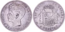 Spain 5 Pesetas,  Alfonso XIII - Arms -1898