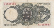 Spain 5 Pesetas - Jaime Balmes - Cathedral of Vic - 1951