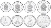 Sri Lanka 1,2,5,10 Rupees - Set of 4 Coins - 2017 - AU