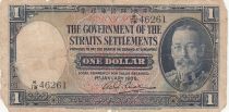 Straits Settlements 1 dollar - George V - Tiger - Serial K.18 - 1935