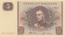 Suède 5 Kronor Svea - Gustav VI - 1954 - Série BC