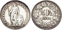 Suisse 1/2 Franc Helvetia - 1944 - B Bern - Argent