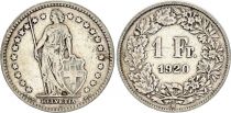 Suisse 1 Franc Helvetia - 1920 - B Bern - Argent