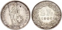 Suisse 2 Francs - Helvetia - 1964 - B Berne - Argent