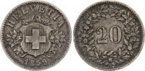 Suisse 20 Centimes - Armoiries - 1859