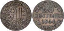 Suisse 25 Centimes - Canton de Genève - 1844