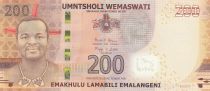 Swaziland 200 Emalangeni - King Mswati III - Animals, village - 2017