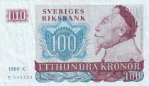 Sweden 100 Kronor - Gustav II Adolf - Boat - 1980 - Serial K