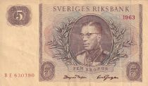 Sweden 5 Kronor - King Gustaf VI - 1963 - Serial BE - P.50b