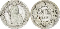 Switzerland 1/2 Franc Helvetia - 1882 - B Bern - Silver