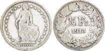 Switzerland 1/2 Franc Helvetia - 1913 - B Bern - Silver