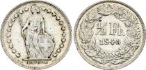 Switzerland 1/2 Franc Helvetia - 1948 - B Bern - Silver