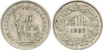 Switzerland 1/2 Franc Helvetia - 1957 - B Bern - Silver