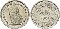 Switzerland 1/2 Franc Helvetia - 1961 - B Bern - Silver