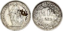 Switzerland 1/2 Franc Helvetia - 1962 - B Bern - Silver