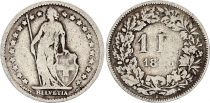 Switzerland 1 Franc Helvetia - 1876 - B Bern - Silver