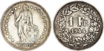 Switzerland 1 Franc Helvetia - 1944 - B Bern - Silver