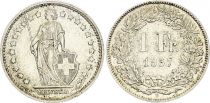 Switzerland 1 Franc Helvetia - 1957 - B Bern - Silver