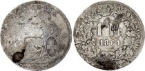 Switzerland 1 Franc Helvetia seated - 1861 - B Bern - Silver