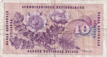 Switzerland 10 Francs 1967 - Gottfried Keller, Carnation Flowers - 26-05-1968 - Serial 55G