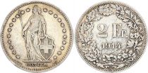 Switzerland 2 Francs - Helvetia - 1914 - B Berne - Silver