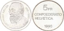 Switzerland 5 Francs Gottfried Keller - 1990