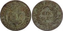 Switzerland 6 Sols - Canton of Genève - 1795