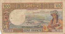 Tahiti 100 francs - Tahitian - French republic - 1973 - Serial W.1