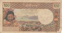 Tahiti 100 francs - Tahitian - French republic - 1973 - Serial W.1