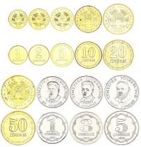 Tajikistan Set of 9 coins - 2019-2023 - AU