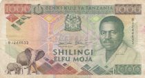 Tanzania 1000 Schillingi - Pdt Mwinyi - Elephant - 1990 - P.22