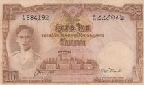 Thailand 10 Baht Rama VIII - ND (1948) - Serial I18 black