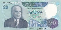 Tunisia 20 Dinars - Habib Bourguiba - Marina - Serial E.1 - 1983 - P.81