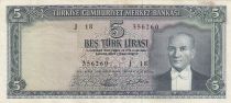 Turkey 5 Lirasi Pdt Ataturk - Waterfall - 1976 - Serial J.18