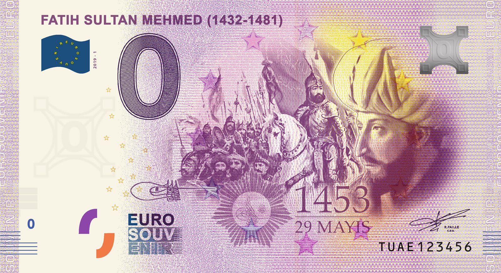 Billet Turquie Billet 0 Euro Souvenir Mehmet II 2019 Turquie